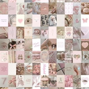 100 PCS | Pink Coquette Photo Collage | Coquette Aesthetic Wall Collage | Pastel Pink Wall Photo Collage | Soft Pink Aesthetic Photo Collage