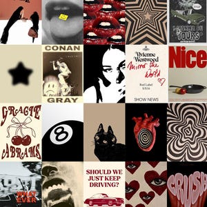 Grunge Aesthetic Wall Collage Kit | Dark Vintage Prints (100 PCS) (Digital Download) image 4