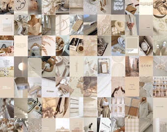 Beige Luxury Wall Collage – Neutral Aesthetic, Old Money Style, Neutral Fashion & Elegant Room Decor Art(100 PCS)