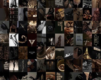 Rich Girl Dark Boujeey Aesthetic Wall Collage – High Fashion, Luxury, Money Mindset & Elite Boss Energy Decor (100 PCS)