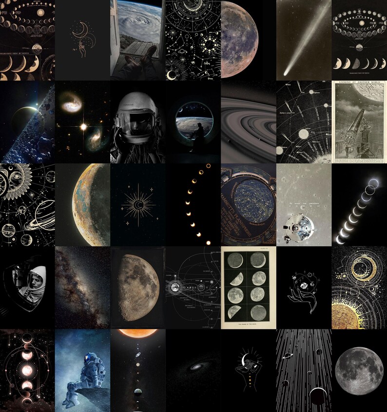 100 PCS | Astronomy Aesthetic Photo Collage | Space, Stars and Planets ...