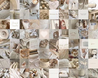 Vanilla Girl Aesthetic Collage Kit | Beige Winter Decor (Digital Download)
