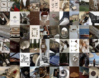 80 PCS | Old Money Aesthetic Photo Collage Kit | Rich Aesthetic Photo Collage | Old Money Wall Collage Kit | Vintage Aesthetic Photo Collage