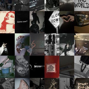 Dark Grunge Aesthetic Wall Collage Art – Underground Mood, Punk Energy & Alternative Room Decor Poster (110 PCS) image 5