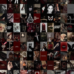 100 STÜCK Femme Fatale Ästhetische Wand-Foto-Collage | Dunkle weibliche Wandcollage | Girlboss Foto-Collage | Dunkle ästhetische Fotocollage