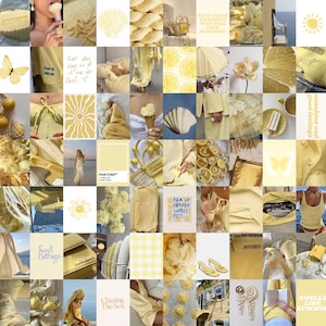 70 PCS | Butter Yellow Aesthetic Photo Collage | Summer Aesthetic Wall Collage | Pastel Yellow Wall Photo Collage | Pinterest Inspo Posters