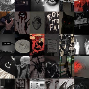 Dark Grunge Aesthetic Wall Collage Art – Underground Mood, Punk Energy & Alternative Room Decor Poster (110 PCS) image 3