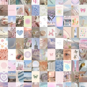100 PCS | Pastel Aesthetic Wall Photo Collage | Soft Pastel Wall Collage | Pastel Danish Wall Photo Collage | Danish Aesthetic Photo Collage