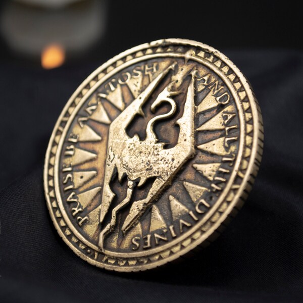 The Elder Scrolls V Skyrim Collectible Coin Septim Skyrim Coin, Clock