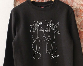 Sweatshirt with drawing by Picasso / Line Art Sweatshirt