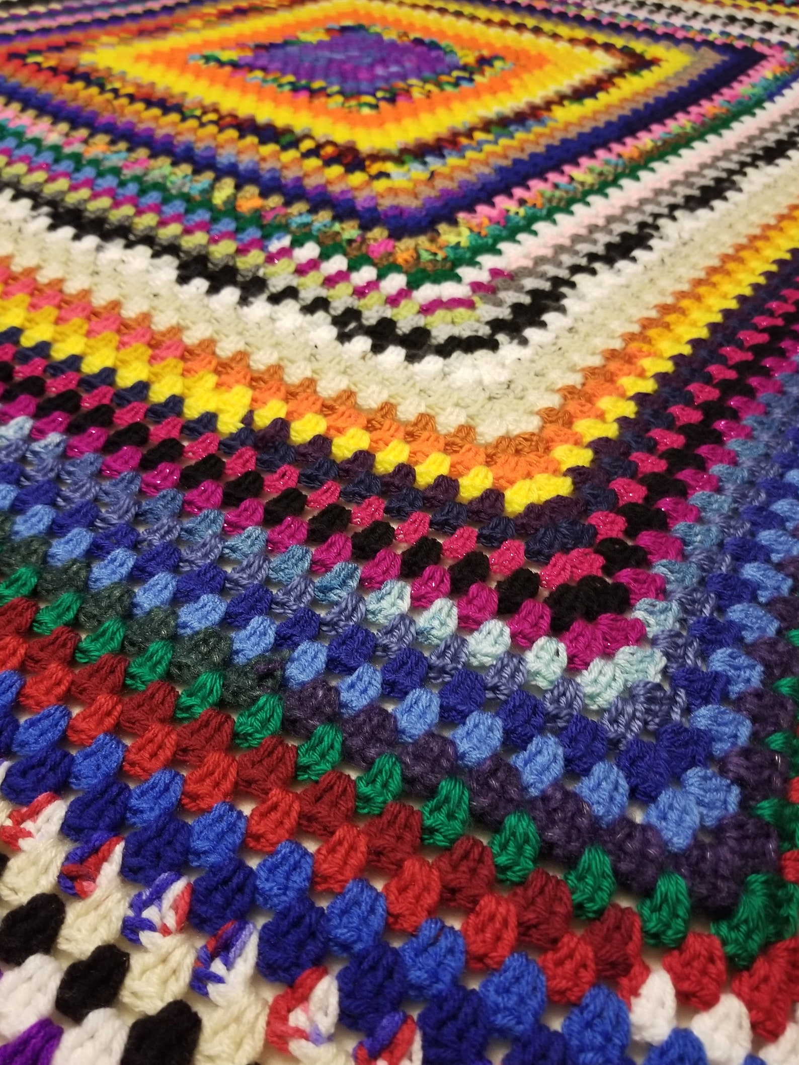 Crochet granny square scrap blanket Etsy