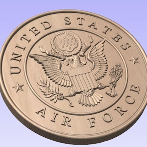 Air Force Medallion Seal STL File for cnc routers and 3d printers