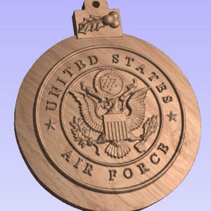 Air Force Christmas Ornament STL File for cnc routers, 3d printers