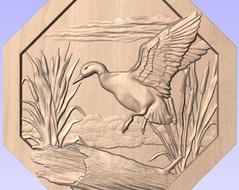 Flying Duck Octagon STL File for CNC Routers and 3D Printers