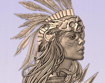 Plik STL Indian Girl dla routerów CNC i drukarek 3D