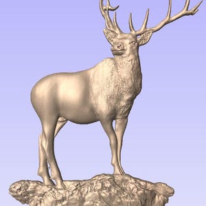 Elk on a Ledge STL File for cnc routers and 3d printers