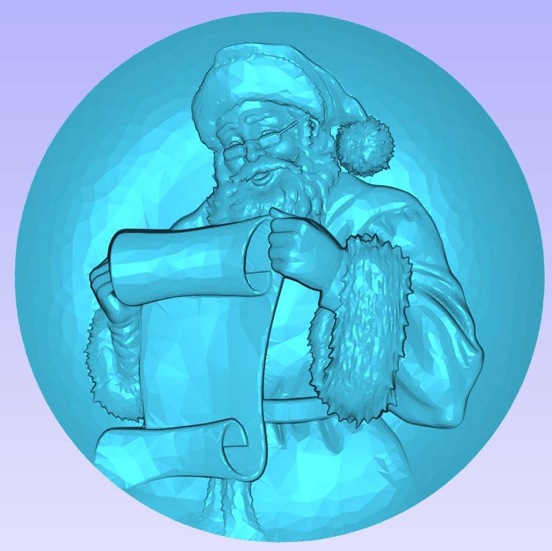 Santa and His List STL File for Cnc Routers and 3d Printers - Etsy