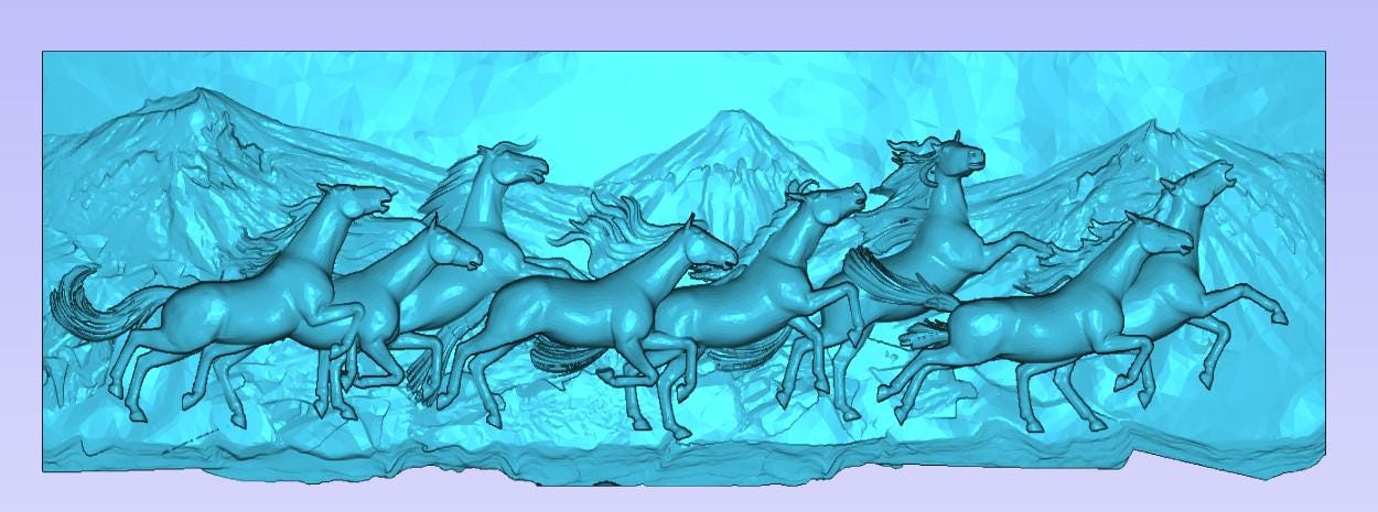 Running Horses Stl File Etsy