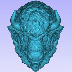 Büffel, Bison Kopf STL-Datei für cnc-Fräser und 3D Drucker