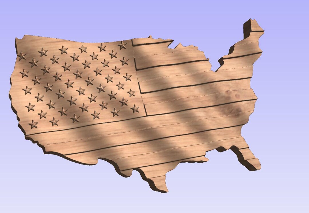 USA Wavy Map STL File for Cnc Routers and 3d Printers - Etsy