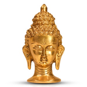 Peaceful Buddha Figurine Statue Head Meditation Mindfulness Home Decor Calm Buddha Idol Sculpture Home Decor Yoga  Work Decor Handmade