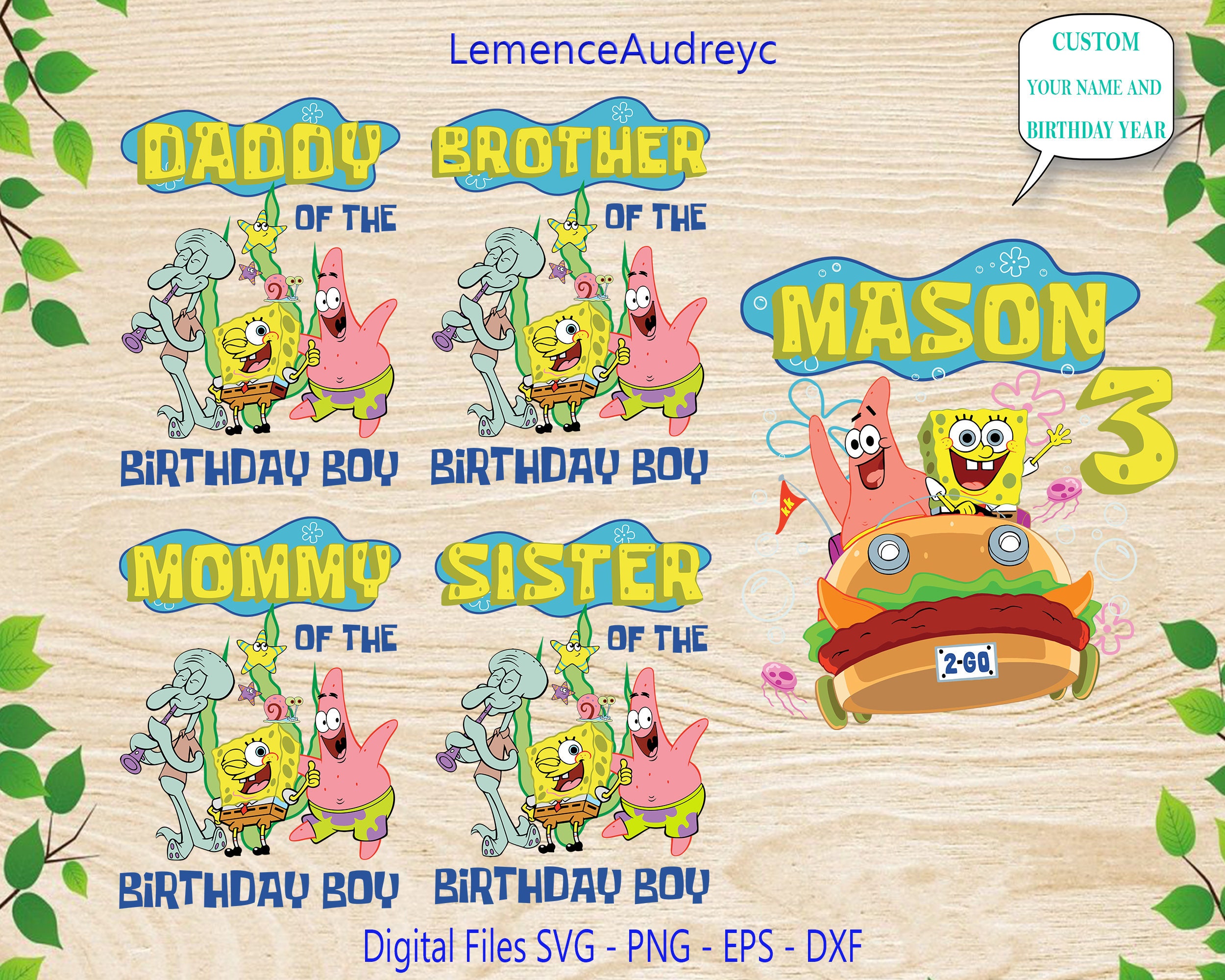 Spongebob Squarepants Birthday SVG Spongebob Birthday | Etsy