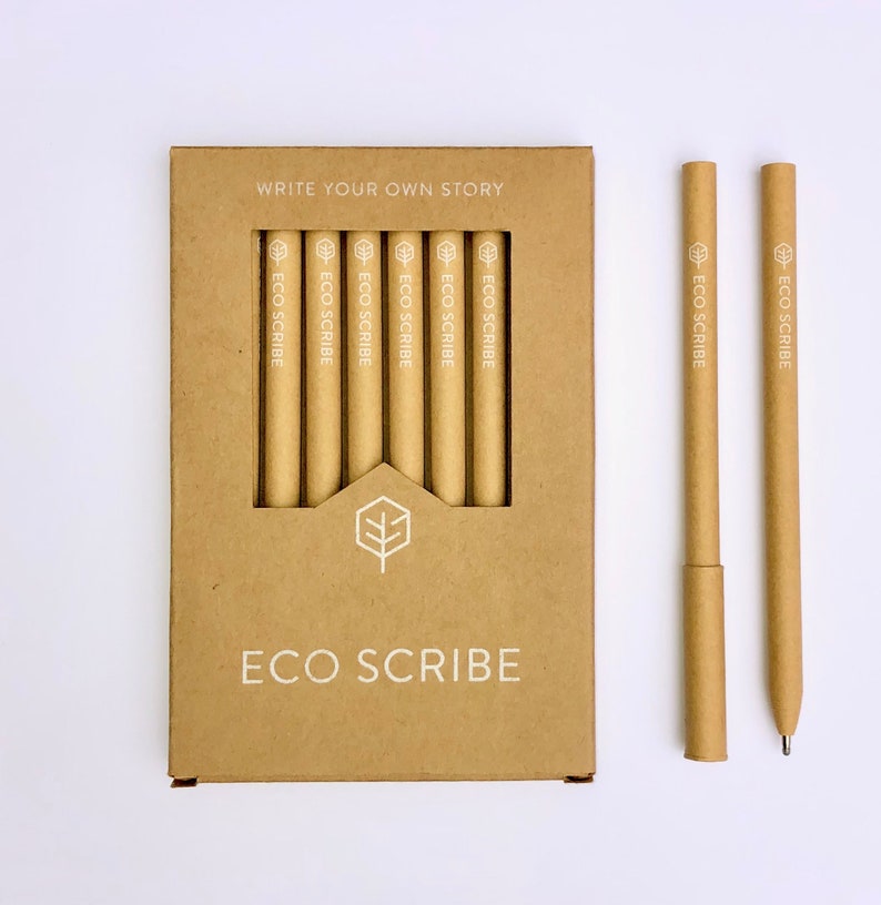 Eco Friendly Paper Pens 100 PLASTIC FREE Black Ink Etsy UK