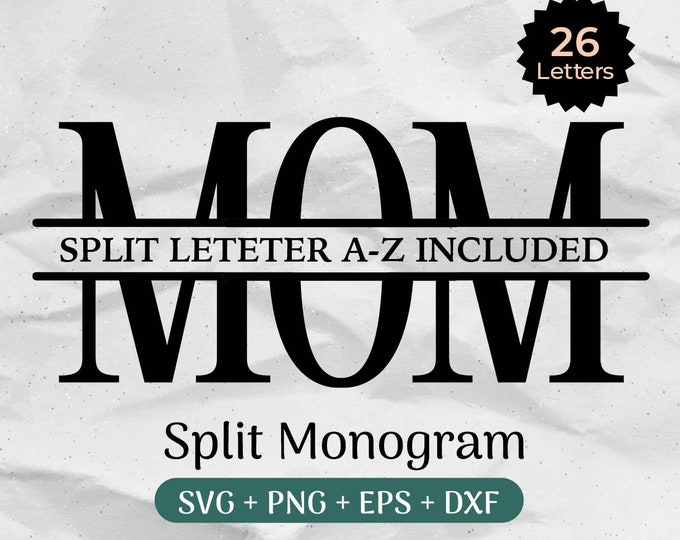 Split H Split Monogram Letters SVG Bundle: Laser Cut Alphabet, Digital Download ...