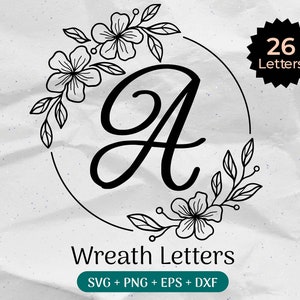 Monogram SVG Bundle, Last Name Svg, Initial Monogram Svg, Flourish Alphabet Clipart, Laurel Letter Font Commercial Use Cut Files Png/Eps/Dxf