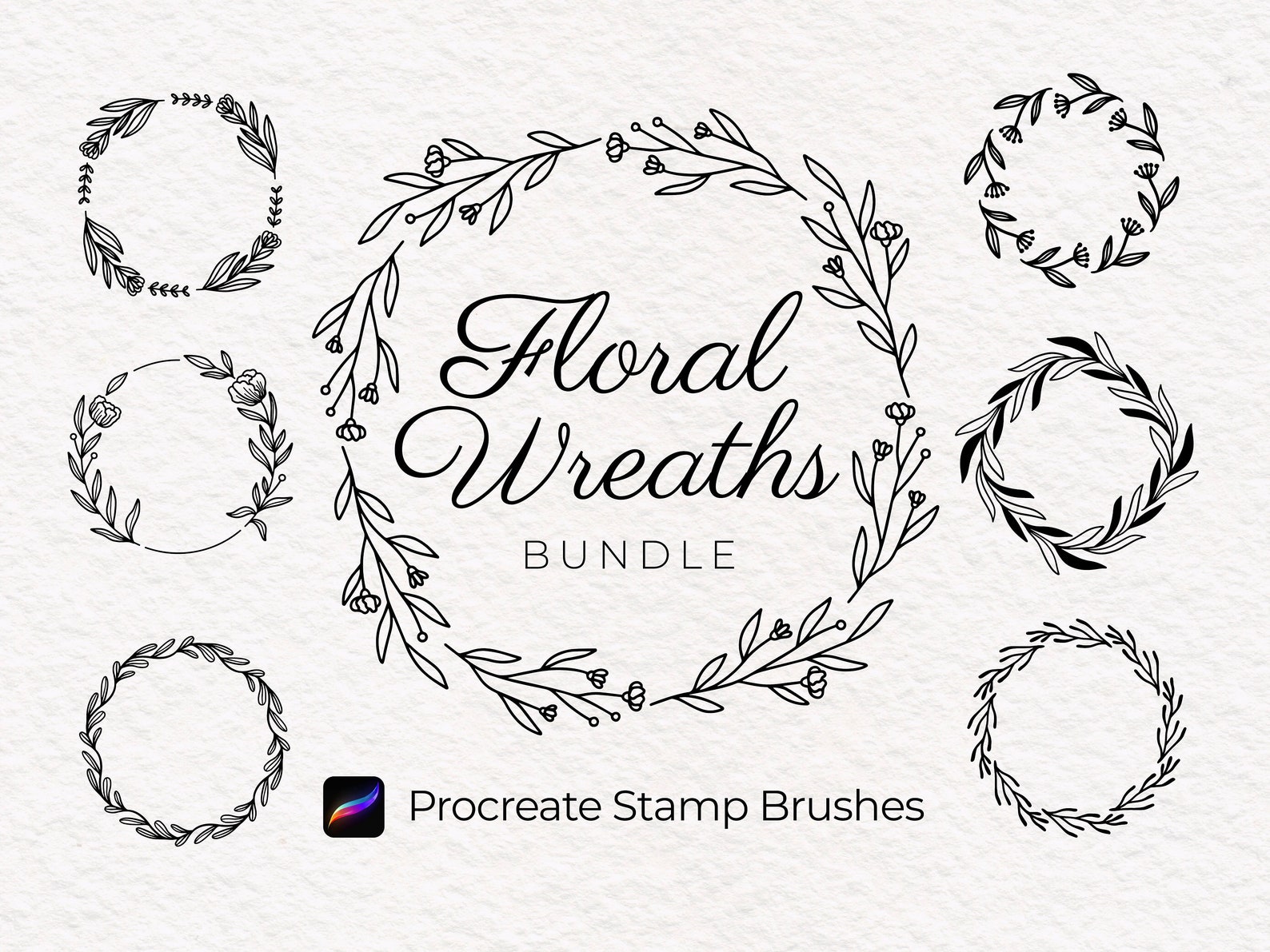 Procreate Wreath Stamps, Floral Frame Procreate Brush Set, Flower ...