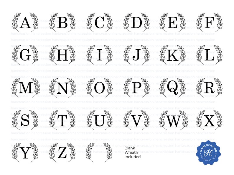 Monogram SVG Bundle Last Name Svg Initial Monogram Svg Etsy