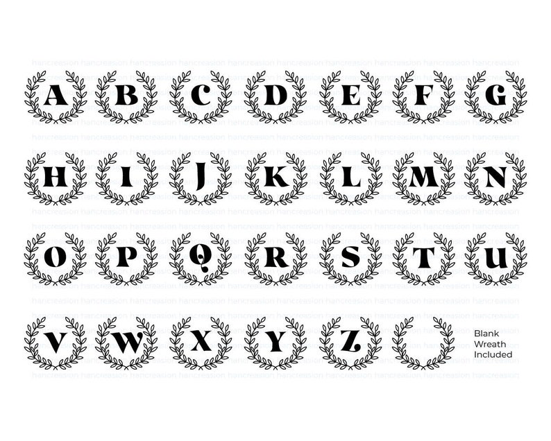 Monogram SVG Bundle Last Name Svg Initial Monogram Svg Etsy