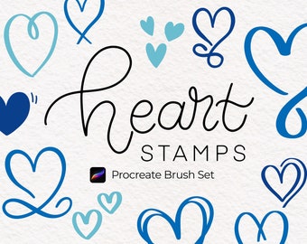 Procreate Heart Stamps, Heart Procreate Brush Set, Procreate Heart Stamp Brushes, Mini Heart Tattoos, Doodle Heart Designs, Commercial Use