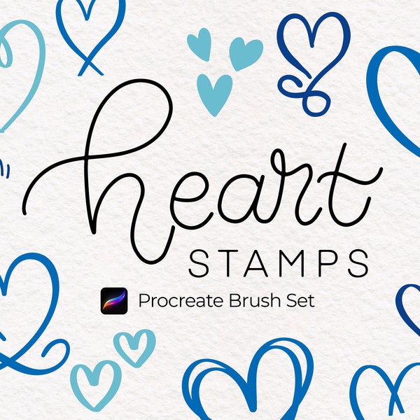 Procreate Heart Stamps, Heart Procreate Brush Set, Procreate Heart Stamp Brushes, Mini Heart Tattoos, Doodle Heart Designs, Commercial Use