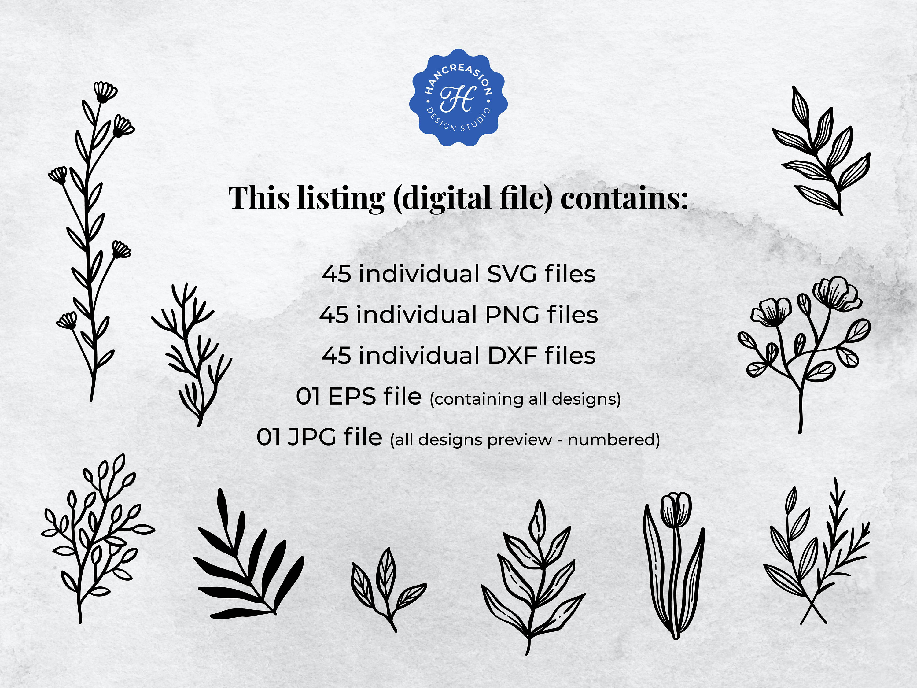 45 Botanical SVG Bundle, Floral Svg, Flower Svg, Leaves Svg, Botanical ...