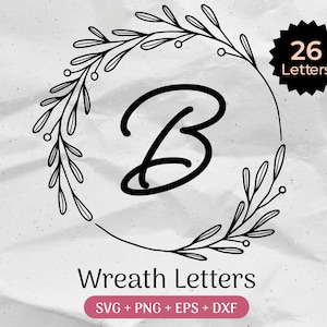 Paquete de SVG de monogramas, SVG de apellido, SVG de monogramas iniciales, clipart de alfabeto florido, archivos de corte de uso comercial de fuente de letra Laurel Png/Eps/Dxf