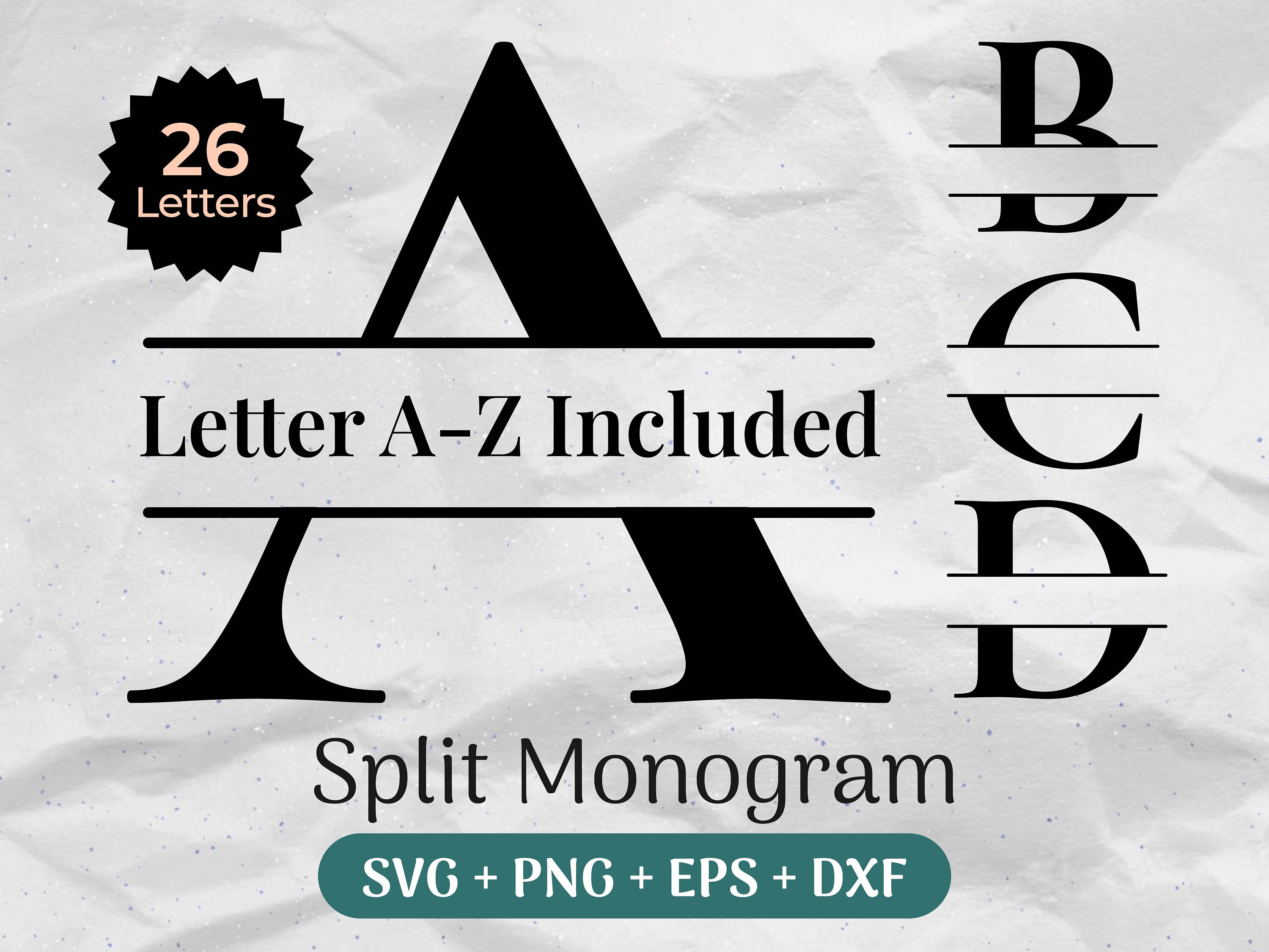 Split Monogram SVG Bundle Spilt Letter Svg Alphabet Clipart - Etsy