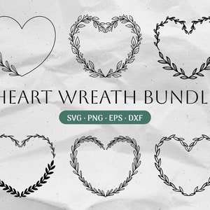 Herzkranz SVG Bundle, Blumenkranz Svg, Schnörkel Svg, Rand Svg, Wildflower Svg, Herz Monogramm Svg, Rahmen Png, Weihnachtskranz Svg