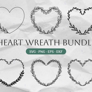 Heart Wreath SVG Bundle, Floral Wreath Svg, Flourish Svg, Border Svg, Wildflower Svg, Heart Monogram Svg, Frame Png, Christmas Wreath Svg