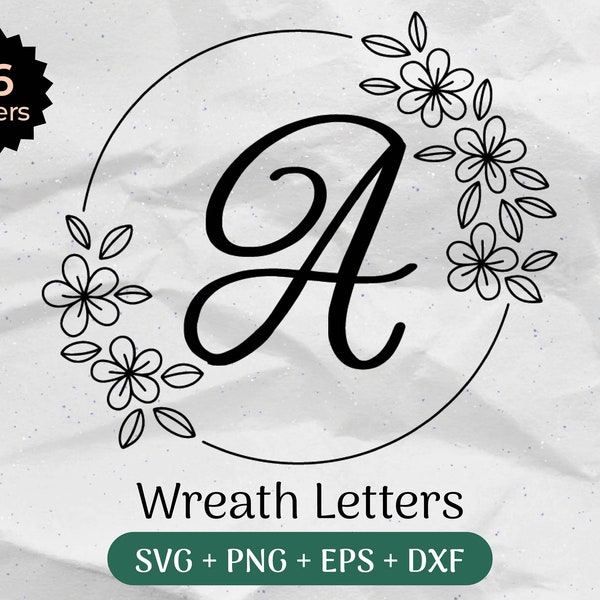 Monogram SVG Bundle, Last Name Svg, Initial Monogram Svg, Flourish Alphabet Clipart, Laurel Letter Font Commercial Use Cut Files Png/Eps/Dxf