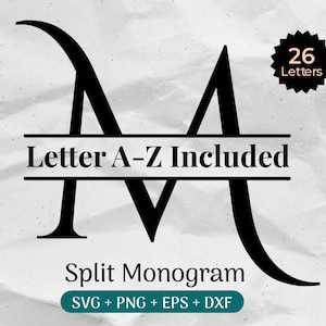 Split-Monogramm SVG-Bundle, verschüttete Buchstabe-Svg, Alphabet Clipart, Nachname-Svg, Familienname-Rahmen, kommerzielle Nutzung Schnittdateien Svg/Png/Eps/Dxf