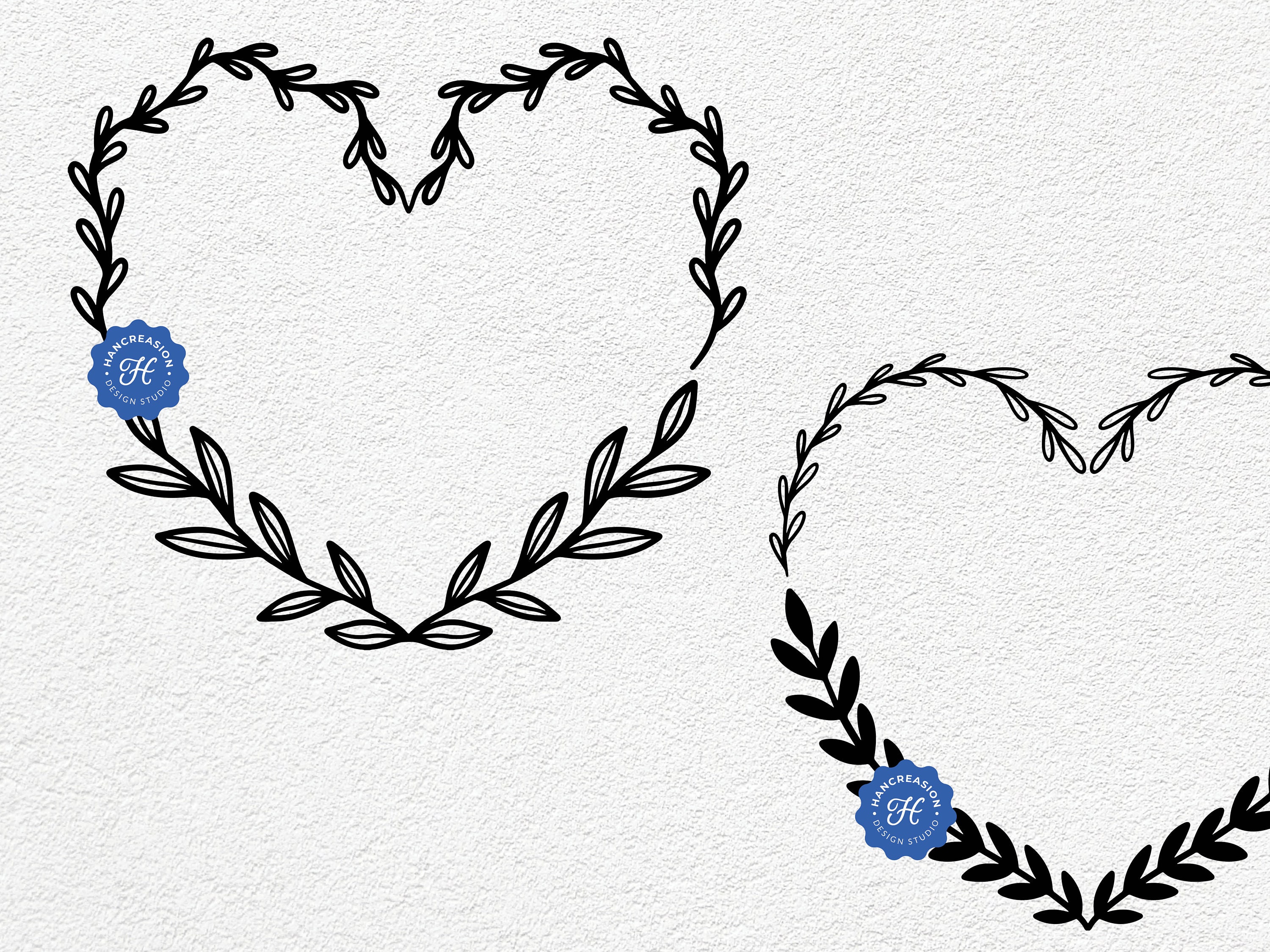 Heart Wreath SVG Bundle, Floral Wreath Svg, Flourish Svg, Border Svg ...