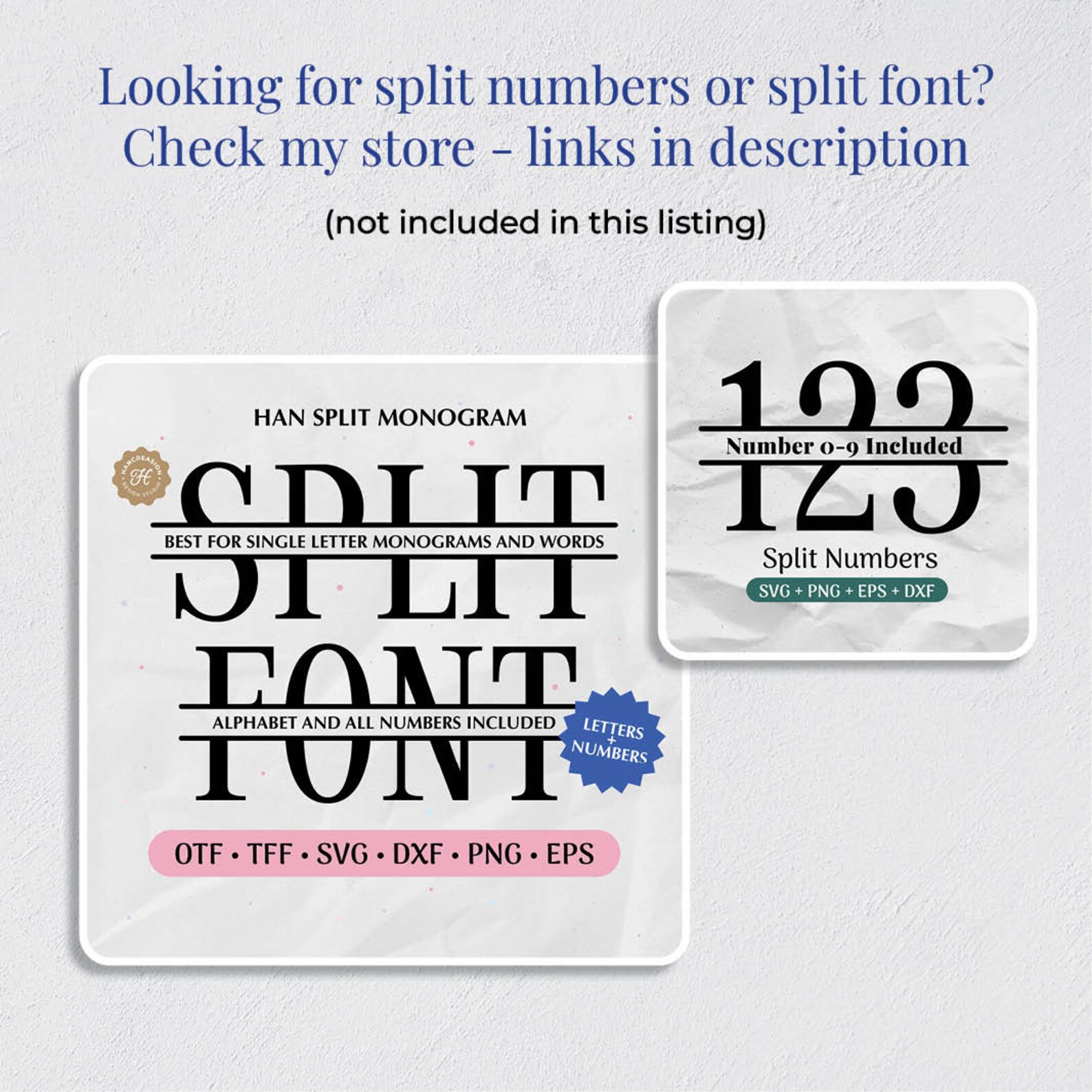 Split Monogram SVG Bundle, Spilt Letter Svg, Alphabet Clipart, Last ...