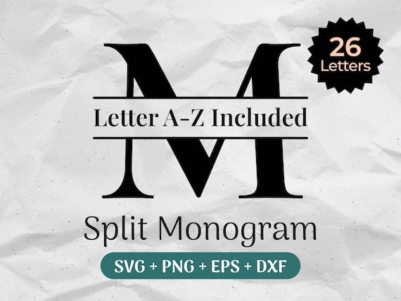 Split Monogram SVG Bundle, Spilt Letter Svg, Alphabet Clipart, Last Name Svg, Family Name Frame, Commercial Use Cut Files Svg/Png/Eps/Dxf