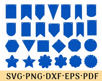 Bunting Banner SVG Bundle, Bunting Flag Template, Flag Svg, Birthday Bunting, Party Banner, Triangle Banner, DIY Commercial Use Cut Files