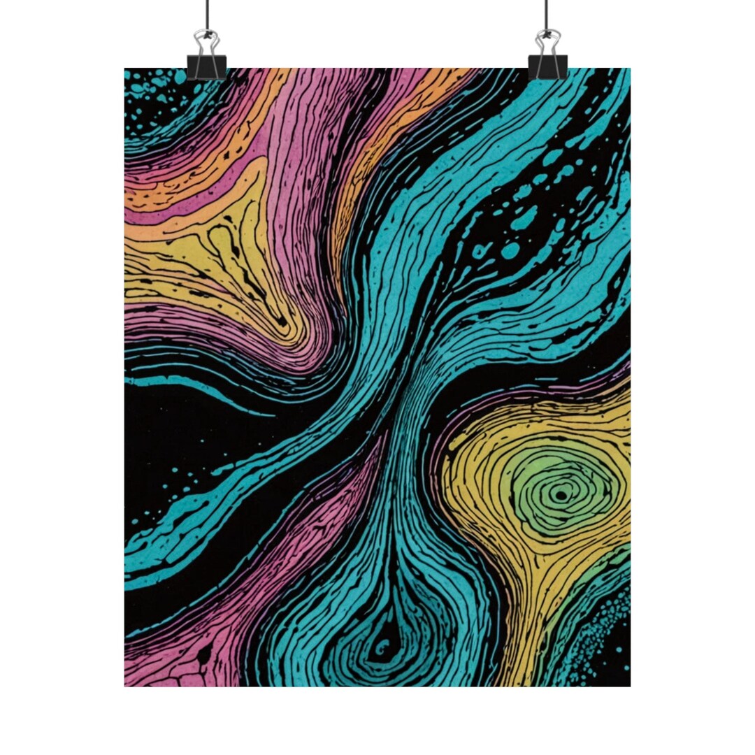 Colorful Matte Vertical Posters Psychedelic Plasma - Etsy
