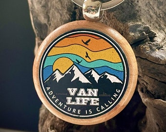 Van Life Adventure is calling  Wooden Keyring Camper camping Fob  T4 T5 T25 T1 T2 Christmas gift Father's Day