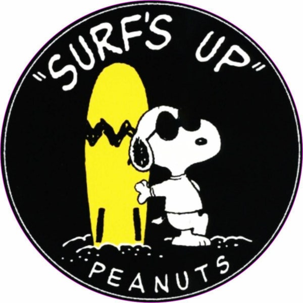 Surfs Up Peanut Surfing Vinyl Sticker Camper camping Skate T5 T4 T3 T25 T1 Van Decal Bus retro Surf Surfboard Kayak  windsurfing