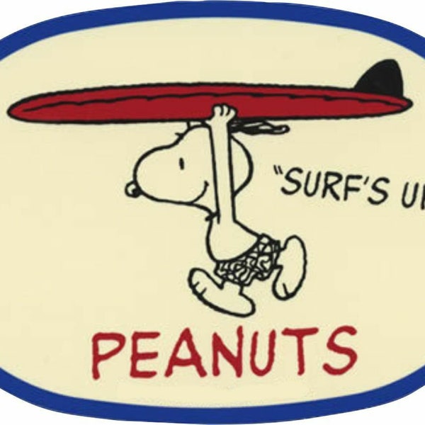 Surfs Up Peanut Surfing Vinyl Sticker Camper camping Skate T5 T4 T3 T25 T1 Van Decal Bus retro Surf Surfboard Kayak  windsurfing w