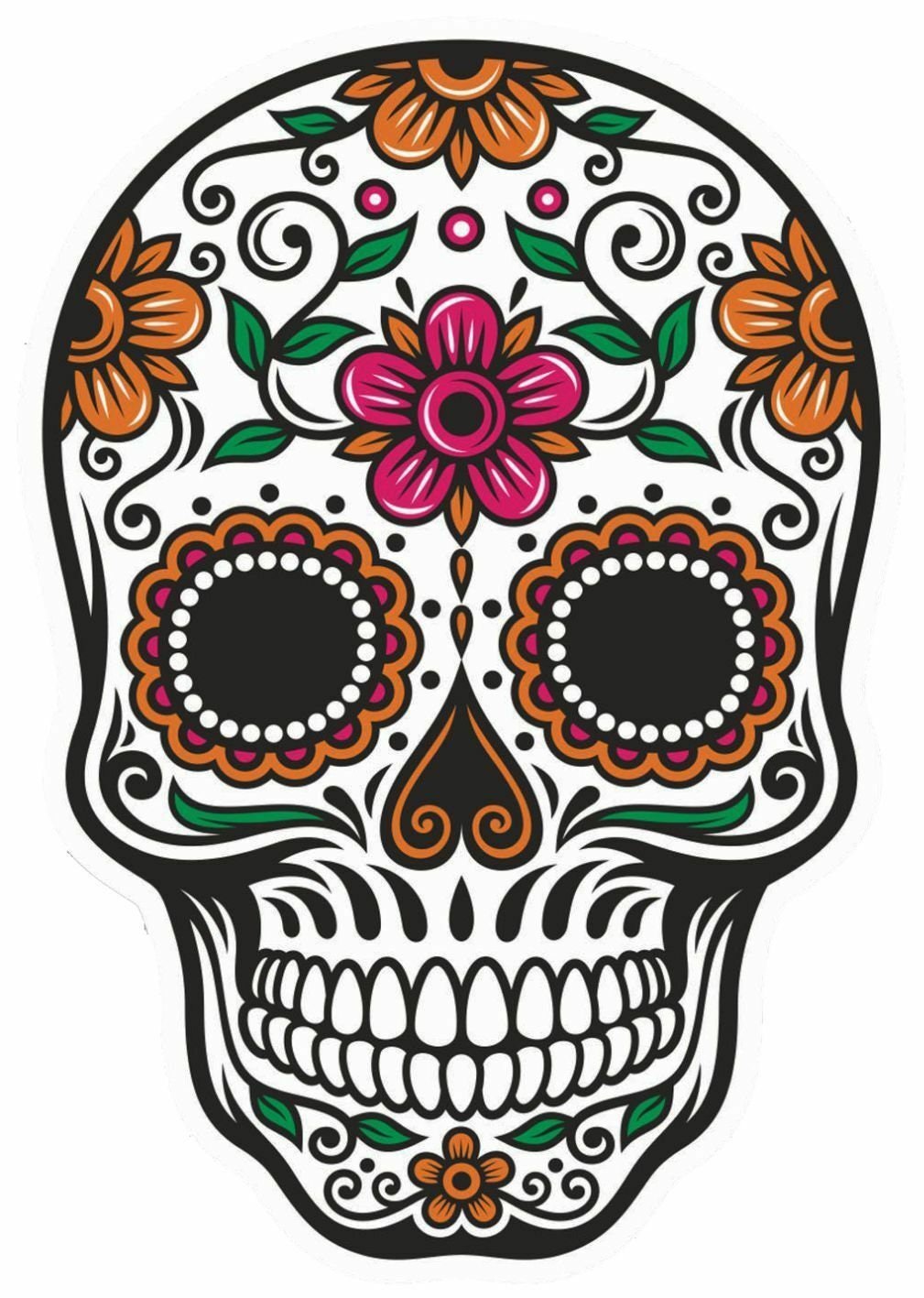 Sugar Skull Vinyl Sticker Decal Mexican Spanish Day of the Etsy